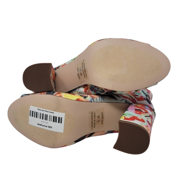 Chase + Chloe Emelia Graffiti Open Toe Lace Up Ankle Boot Heels - Picture 9 of 12